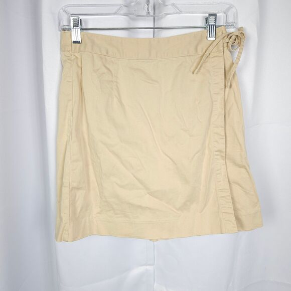 Vintage Talbots Womens 6 29x7 Beige Cream Stretch Wrap Front Skort Skirt Short - Picture 1 of 7